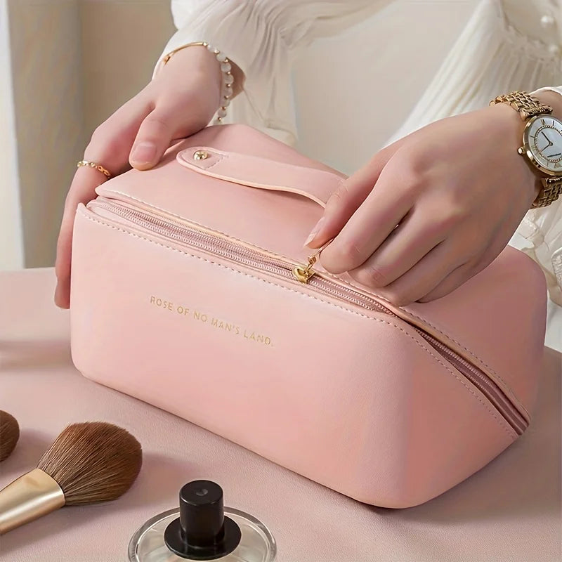 Luxury Makeup Organizer — Spacious Cosmetic Travel Pouch with Zipper