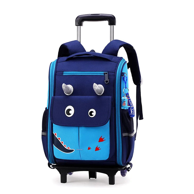 Children's Rolling School Backpack — High Capacity Wheeled Trolley Bag
