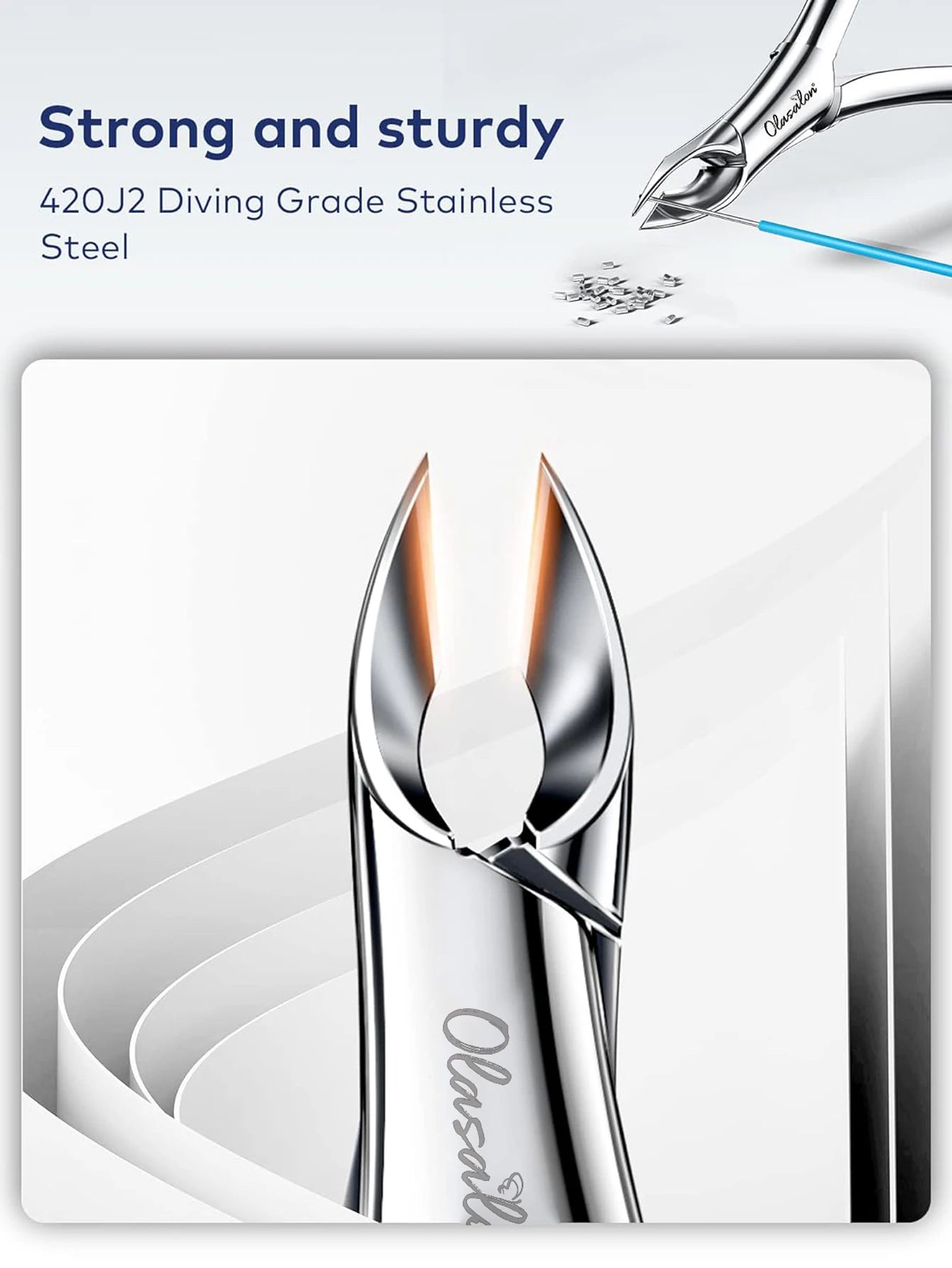 Olasalon Professional Cuticle Nipper — Sharp Stainless Steel Manicure Tool