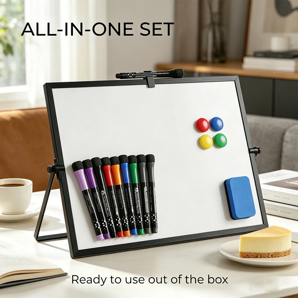 Double-Sided Dry Erase Whiteboard — Portable Surface for Planning and Drawing