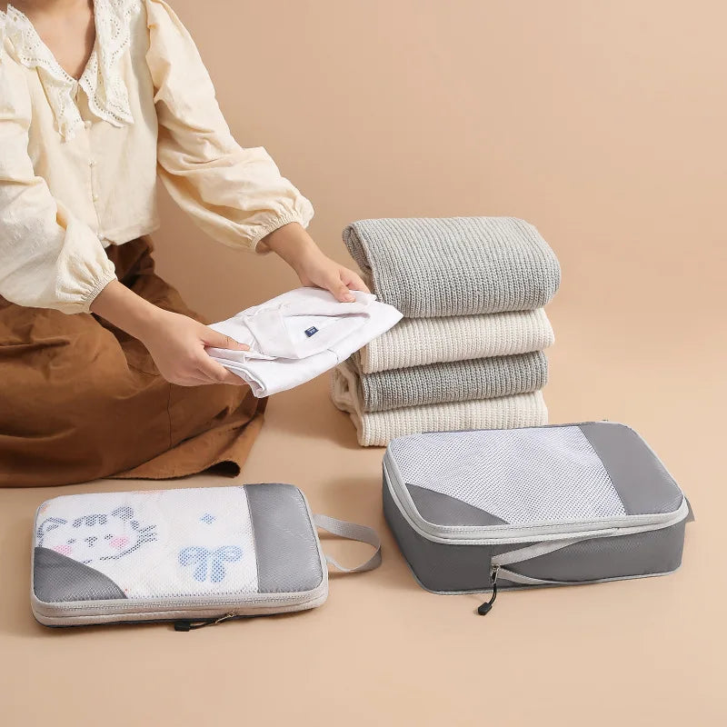 Travel Packing Cube Set — Lightweight Compression Storage Bags