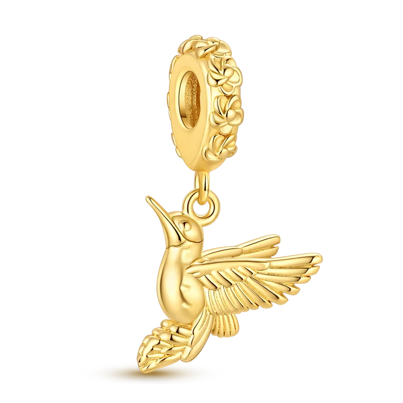 Charmhub Sparkling Zircon Elephant Charm — Gold Plated 925 Sterling Silver Bead