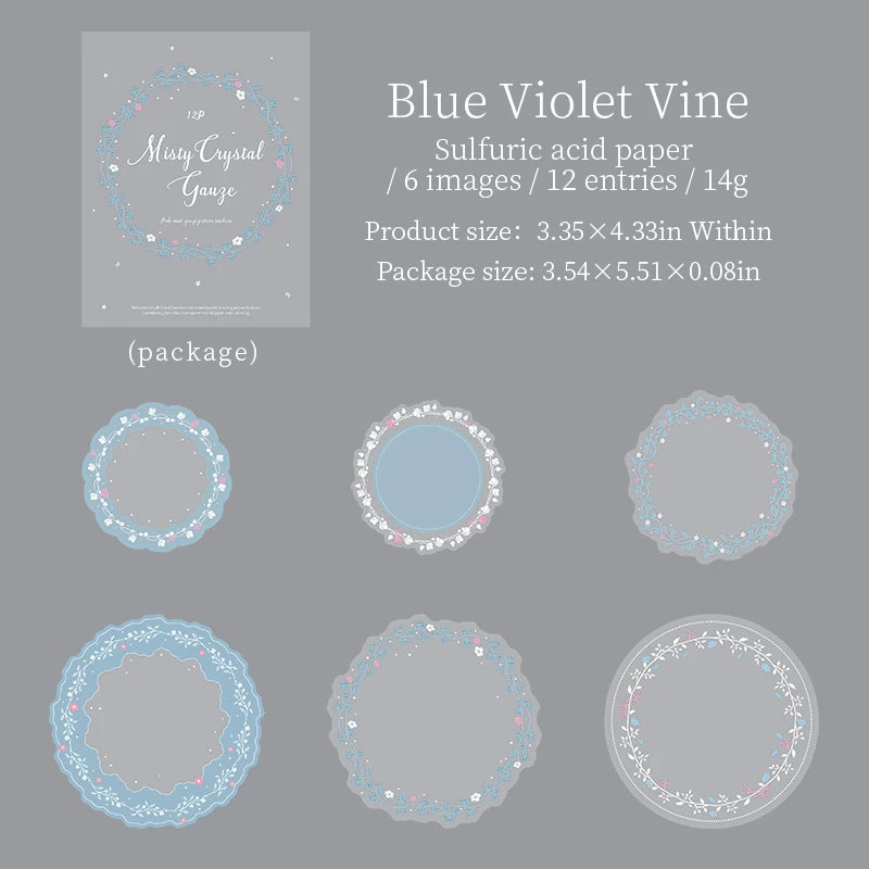 Transparent DIY Decorative Stickers — 12 Piece Set for Scrapbooking & Decor