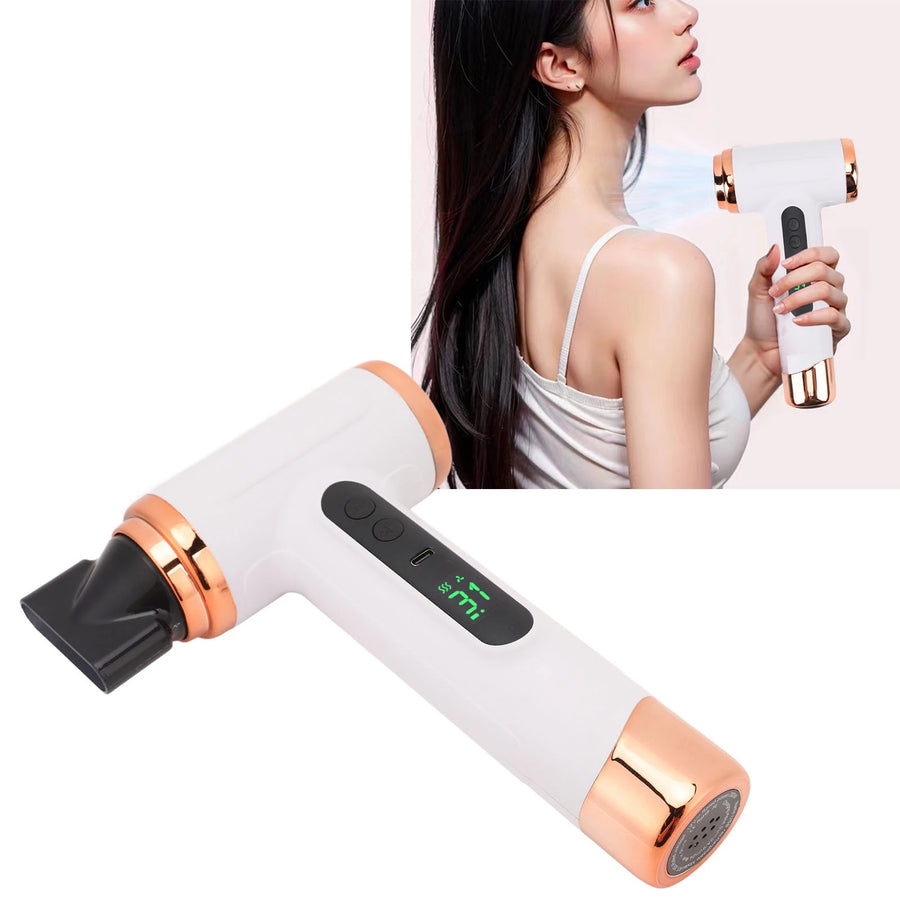 Cordless Portable Hair Dryer — USB Rechargeable with Hot and Cold Wind
