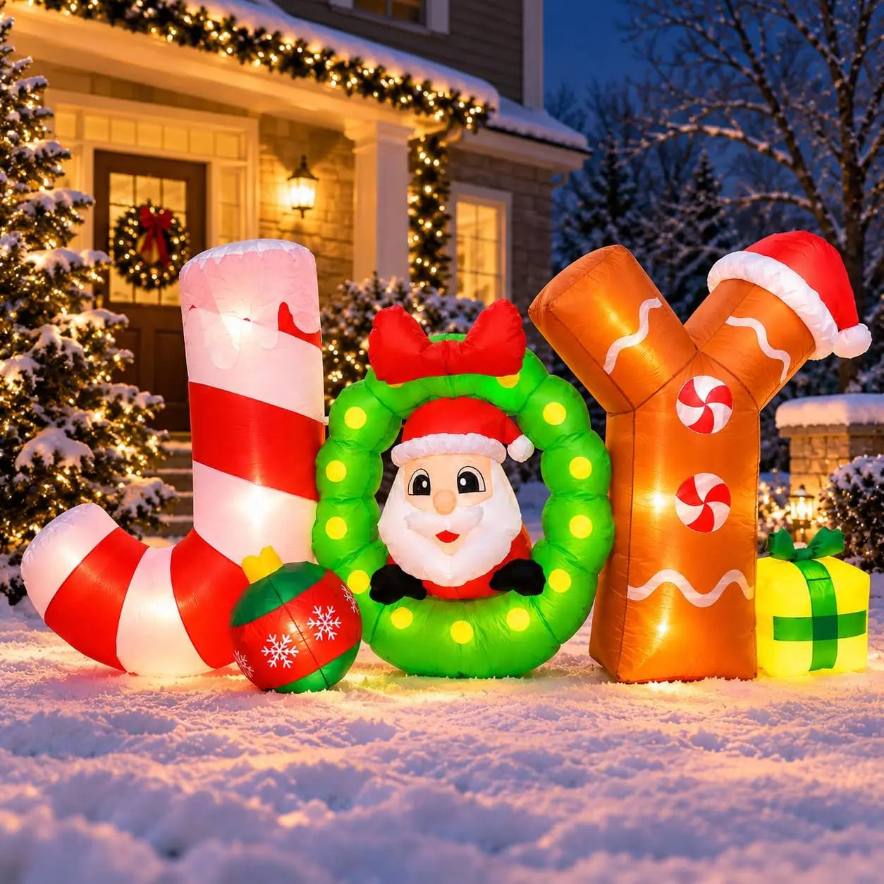 6 FT Christmas Inflatable Santa — Lighted Outdoor Holiday Decor