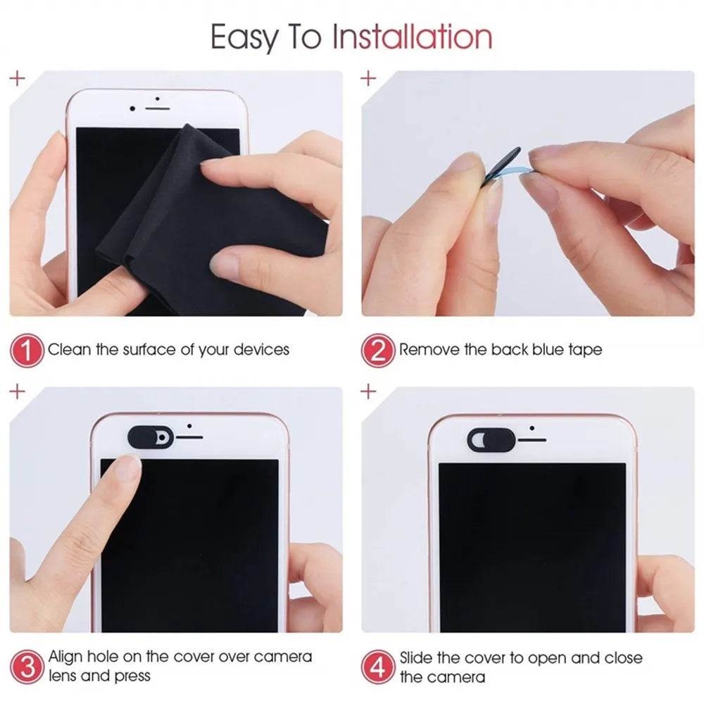 Privacy Webcam Cover — Sliding Camera Lens Protector for Laptops and Phones