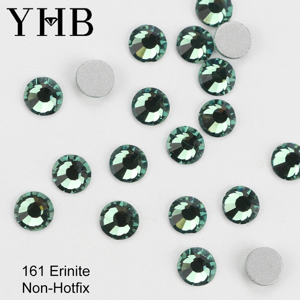 YHB Crystal Flat Back Rhinestones — Glitter Gemstones for Nails and Fabric