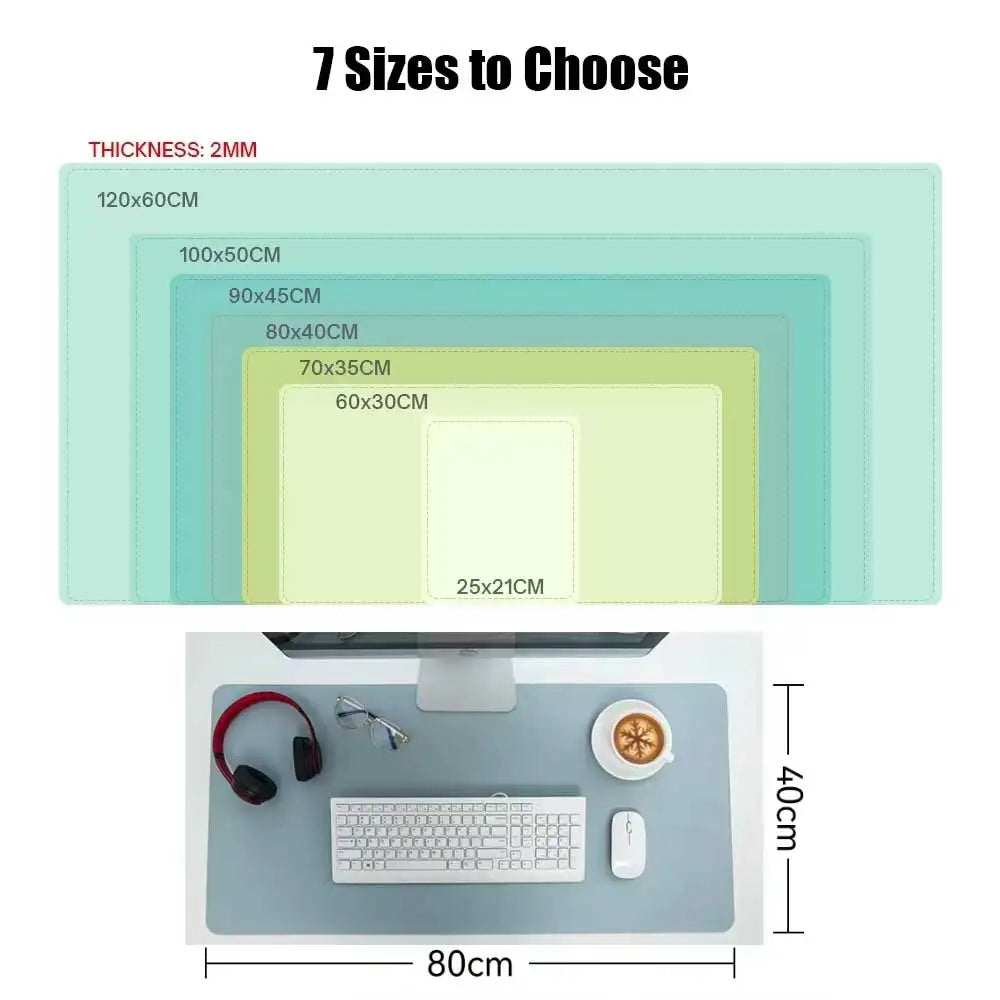 Hansong PU Leather Desk Mat — Waterproof Office & Gaming Mouse Pad