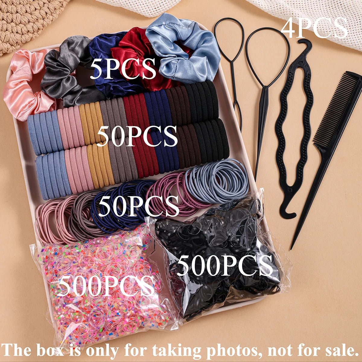 Xihui Women's Hair Accessory Set — 1109pc Elastic Scrunchies and Ties