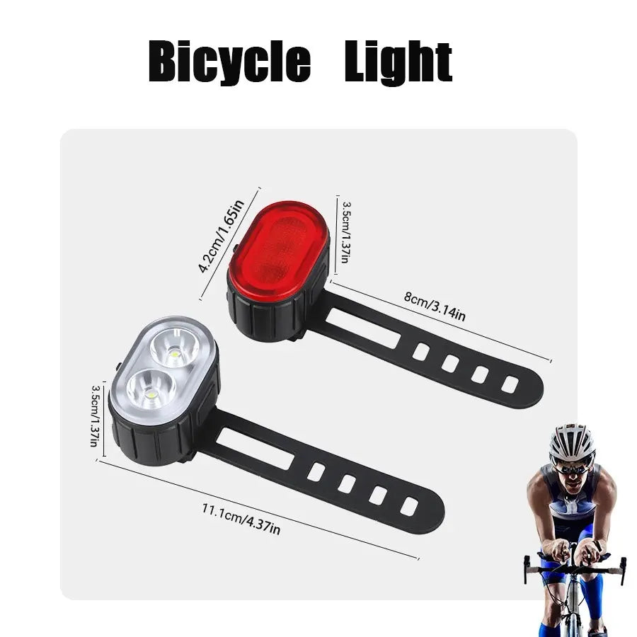 Heinast USB Rechargeable Bicycle Light Set — Waterproof LED Cycling Safety Lamps