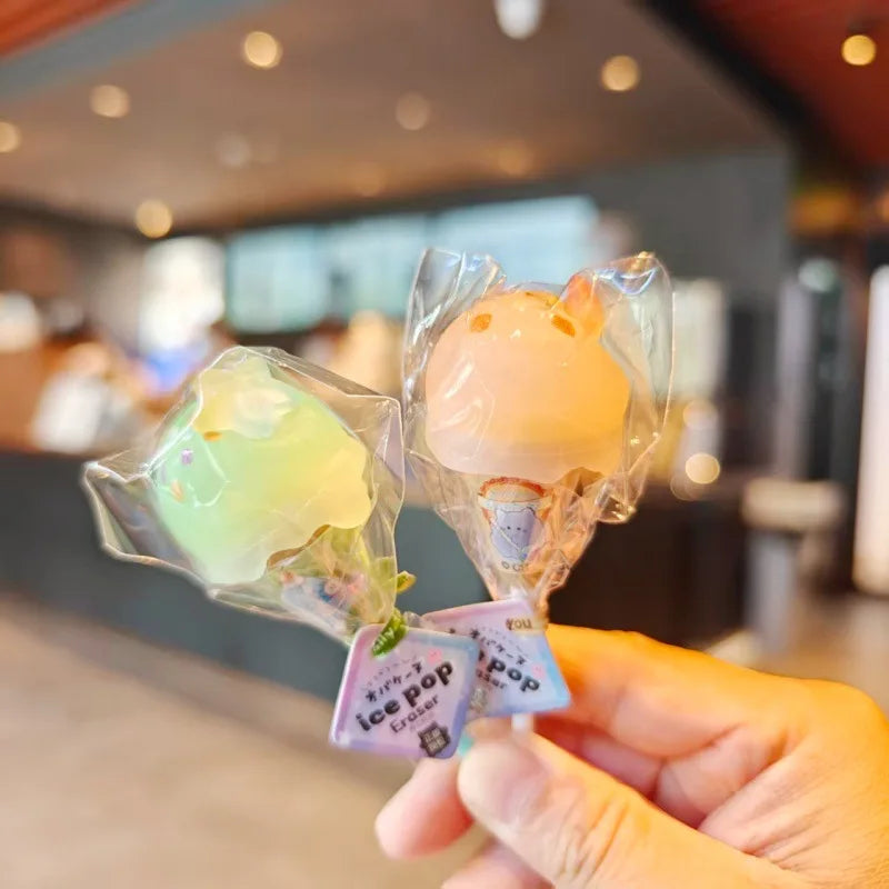 Cute Ice Cream Shaped Eraser Set — Fun Cartoon Stationery for Students