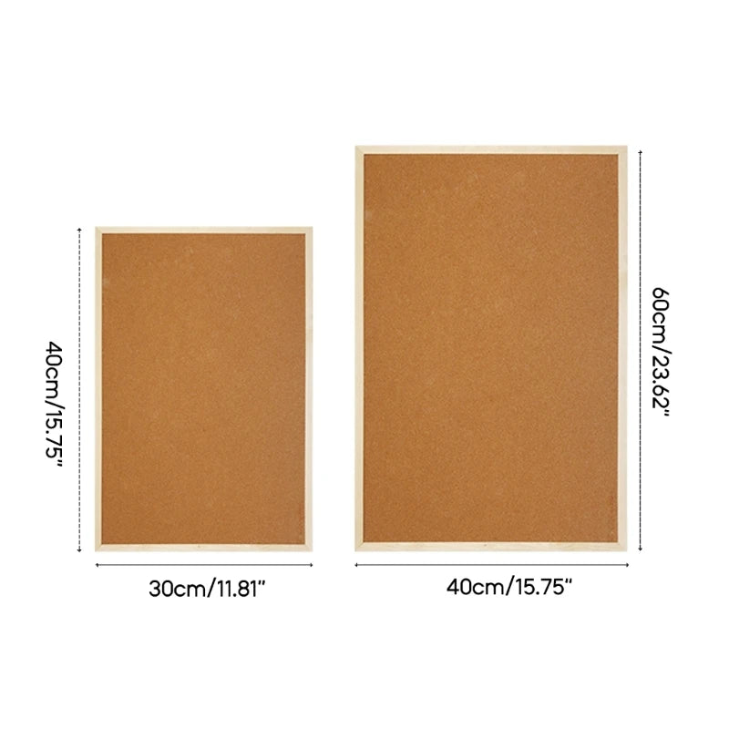 Double-Sided Cork Bulletin Board — Wooden Frame Display for Home or Office