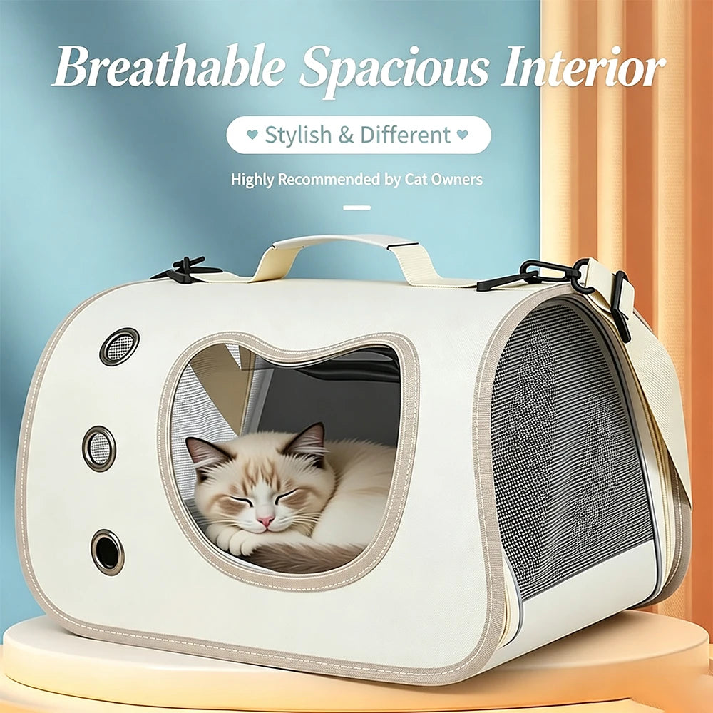 Portable Pet Carrier Bag — Breathable Travel Handbag for Cats and Small Dogs