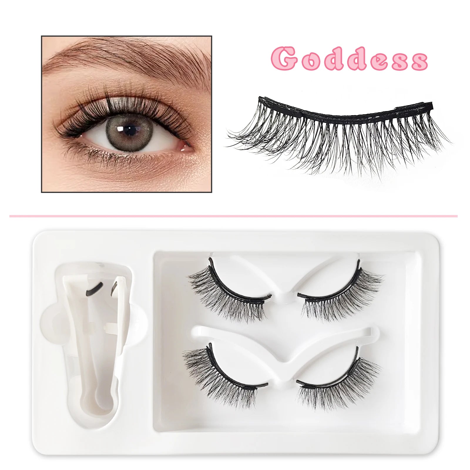 Magnetic Eyelash Set — Natural Long Lash Kit with Top and Bottom Pairs