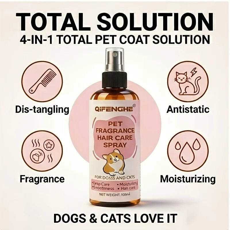 QIFENGHE Pet Hair Care Spray — Instant Frizz Control & Detangling Conditioner