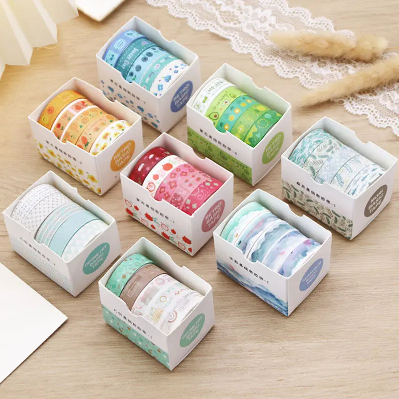 Kawaii Washi Tape Set — Decorative Masking Tape for Journaling & Scrapbooking