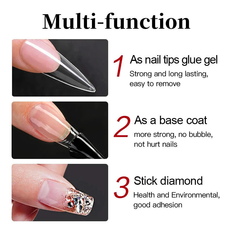 CHUNSHU 3-in-1 Nail Glue Gel — Fast Acrylic Extension & Press-On Tool