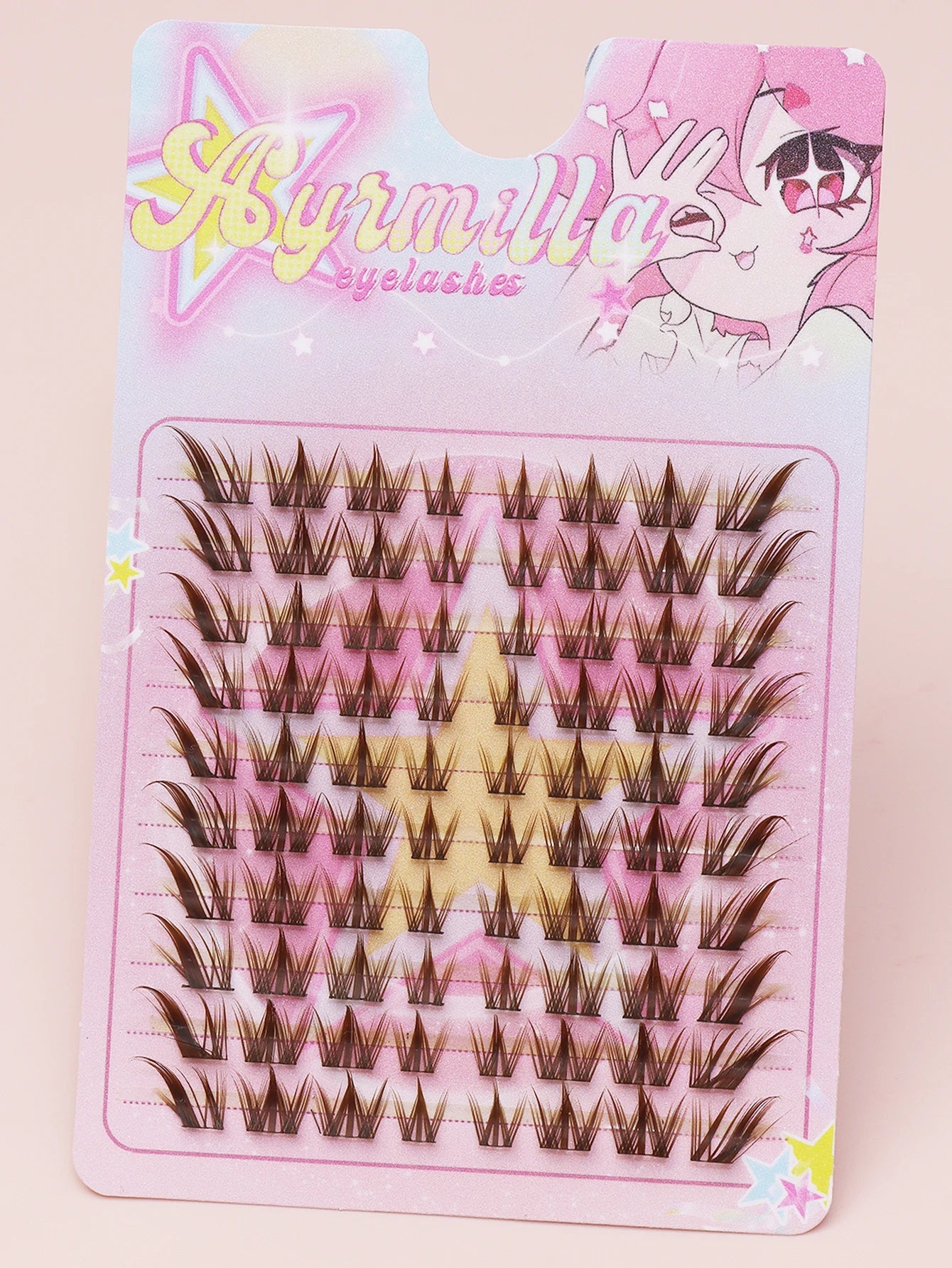 Ayrmilla Fox-Style False Eyelashes — Mixed Brown and Black Cluster Set