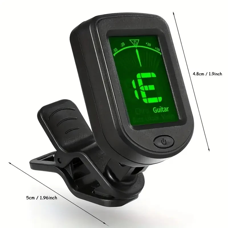 360° Rotatable Clip-On Digital Tuner — Precision Instrument Tuner with 10 Picks