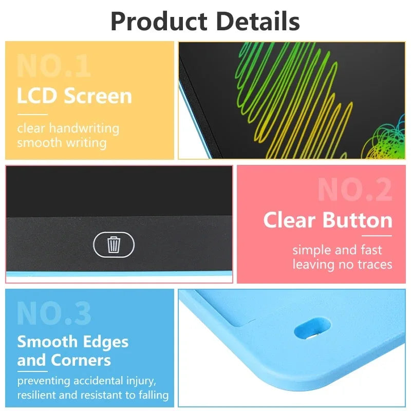 Large LCD Writing Tablet — Colorful Electronic Drawing Pad for Kids