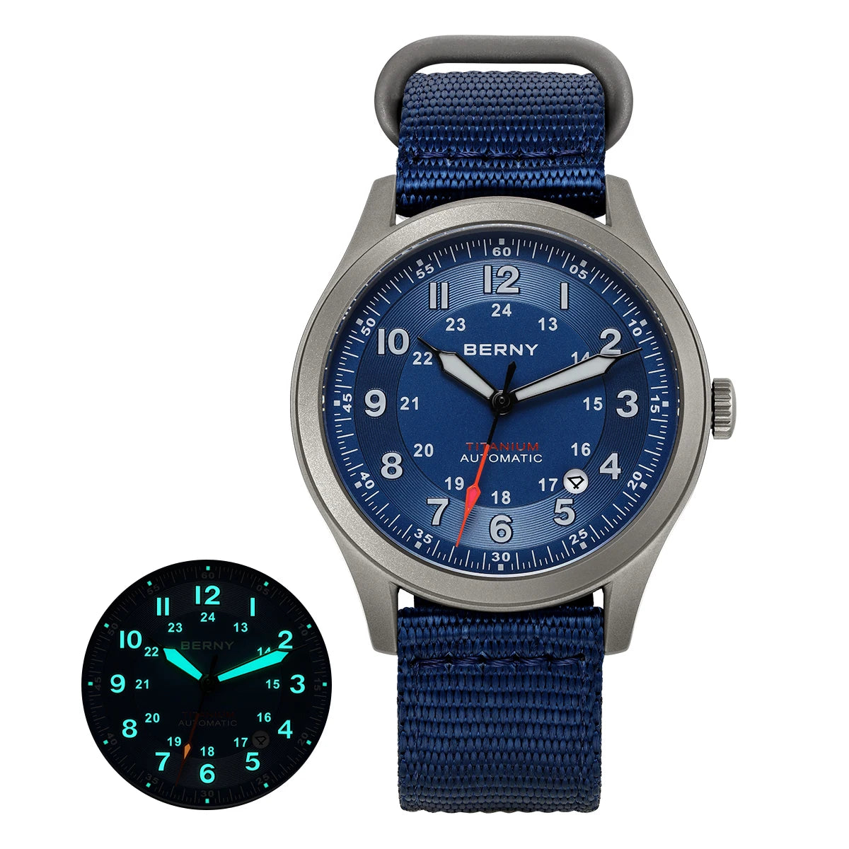 BERNY Titanium Automatic Field Watch — Super Luminous Outdoor Sports Watch