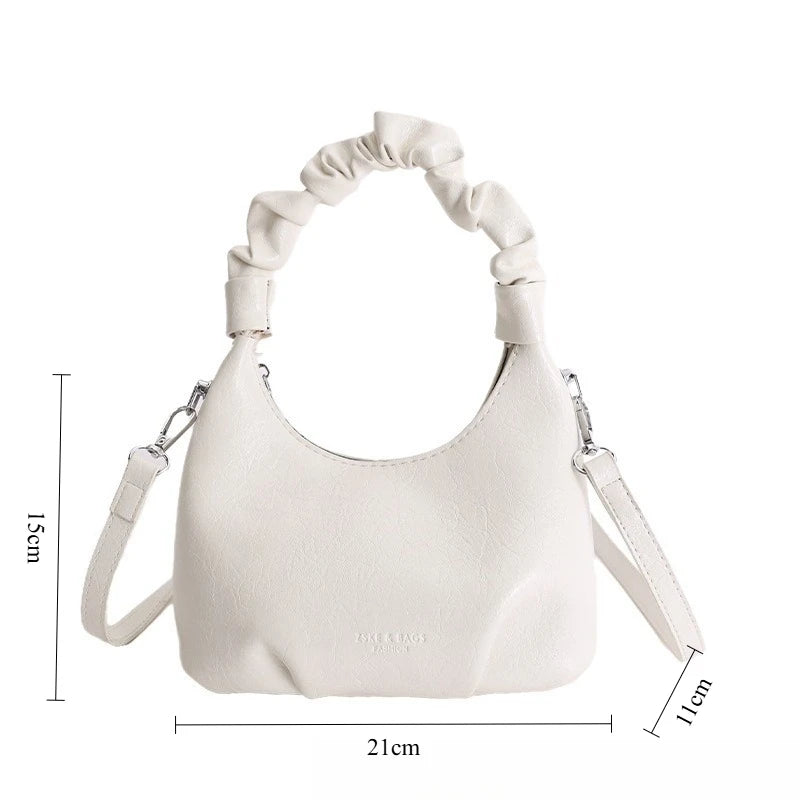 miflame Women's Pleated Crossbody Bag — Chic Top Handle Shoulder Bag