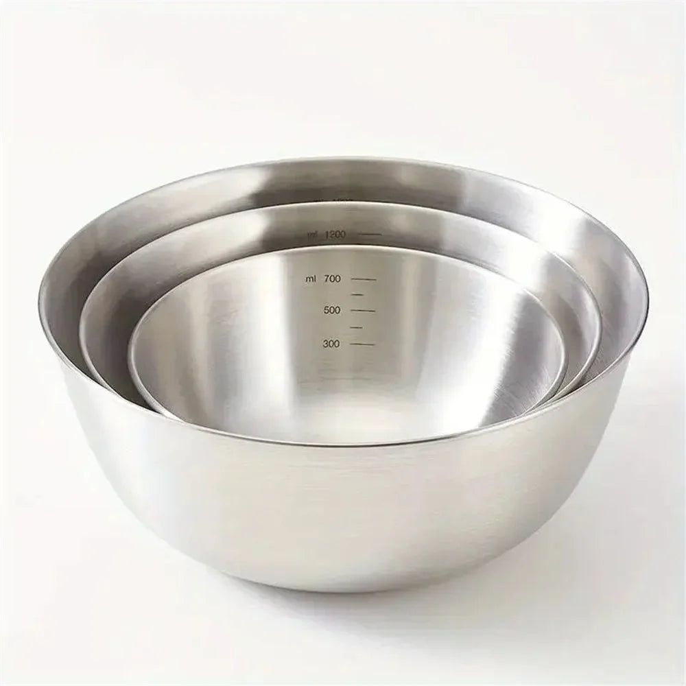 Stainless Steel Mixing Bowl Set — Versatile Kitchen Prep & Storage