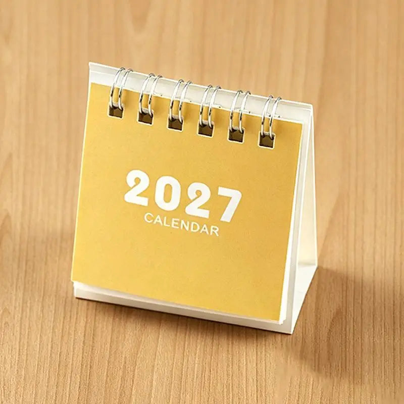 2027 Portable Desk Calendar — Compact Daily Planner for Home and Office