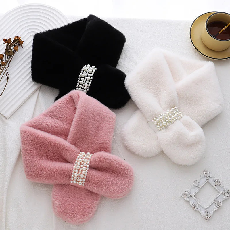 Faux Rabbit Fur Neck Scarf — Soft Plush Winter Warmer & Windproof Accessory