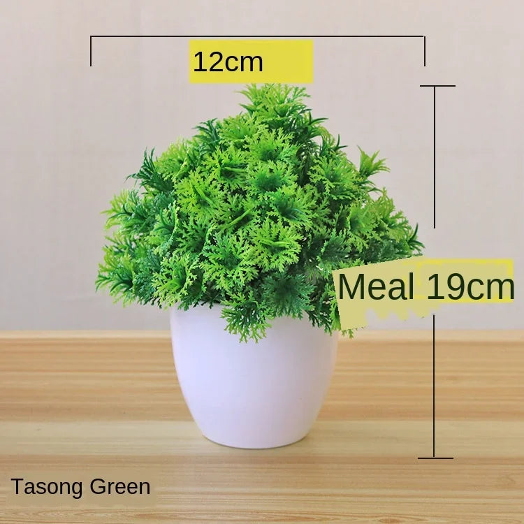 merylover Artificial Bonsai Tree — Potted Green Plant Decor for Home and Office
