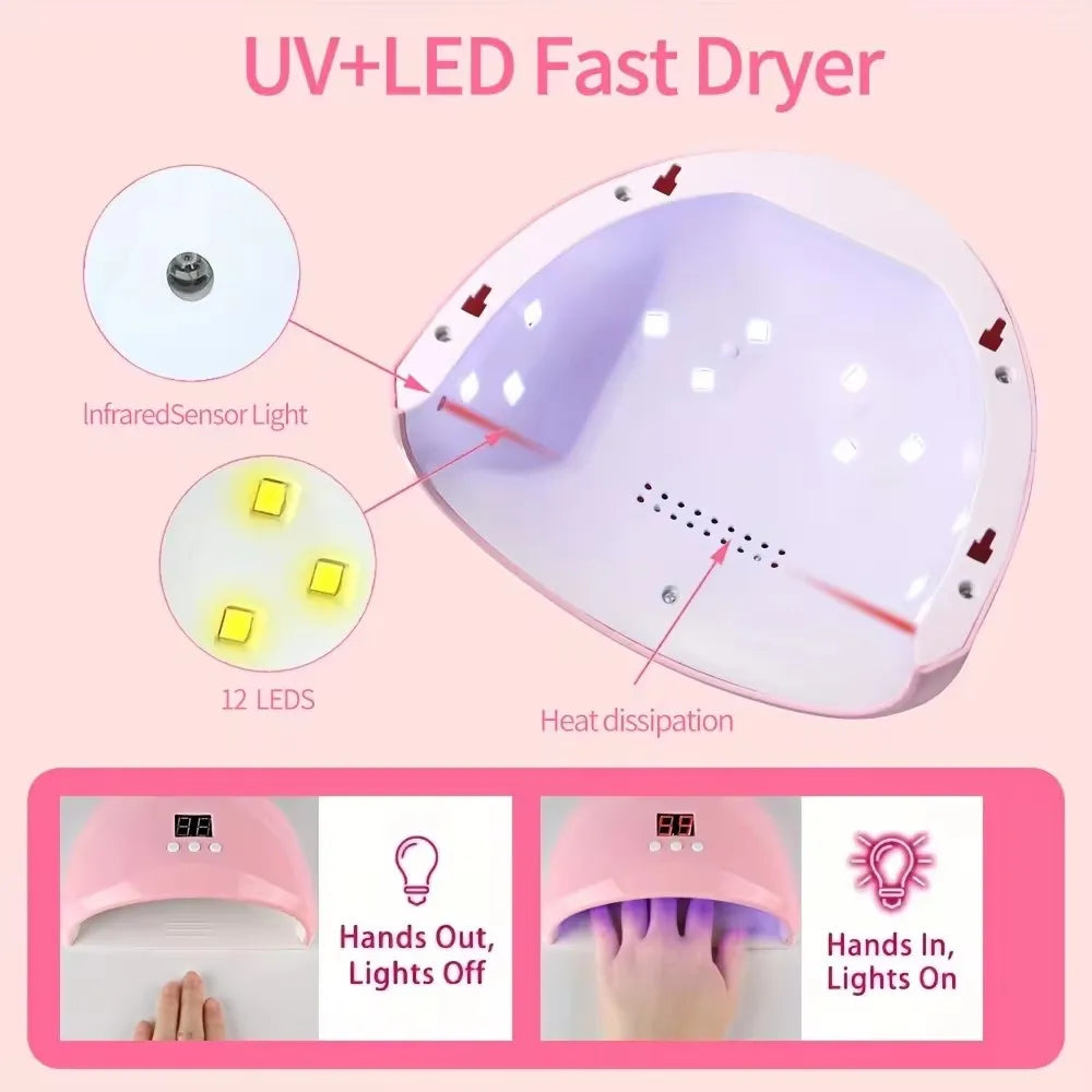 LULAA Professional Manicure Set — Electric Nail Drill & UV Lamp Kit