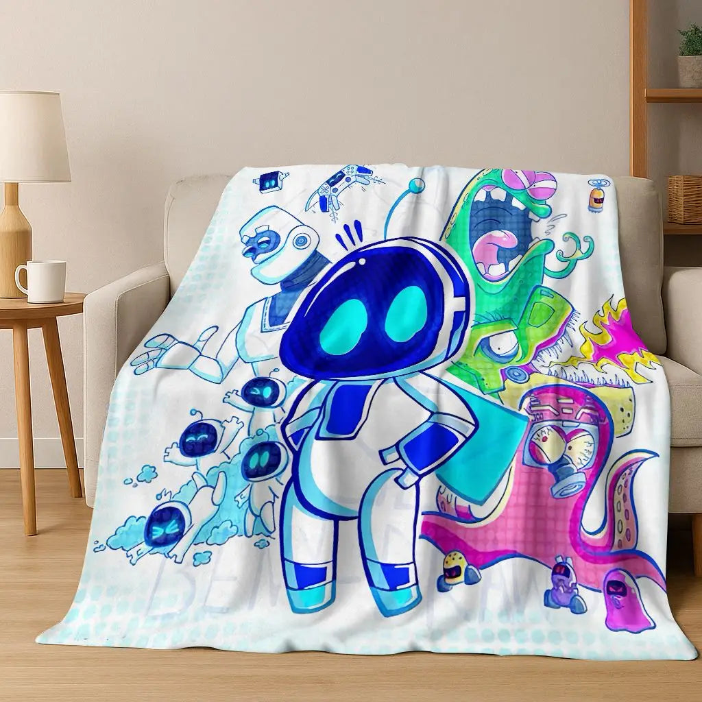 KAYOU Cartoon Flannel Blanket — Soft Warm Throw for Home and Travel