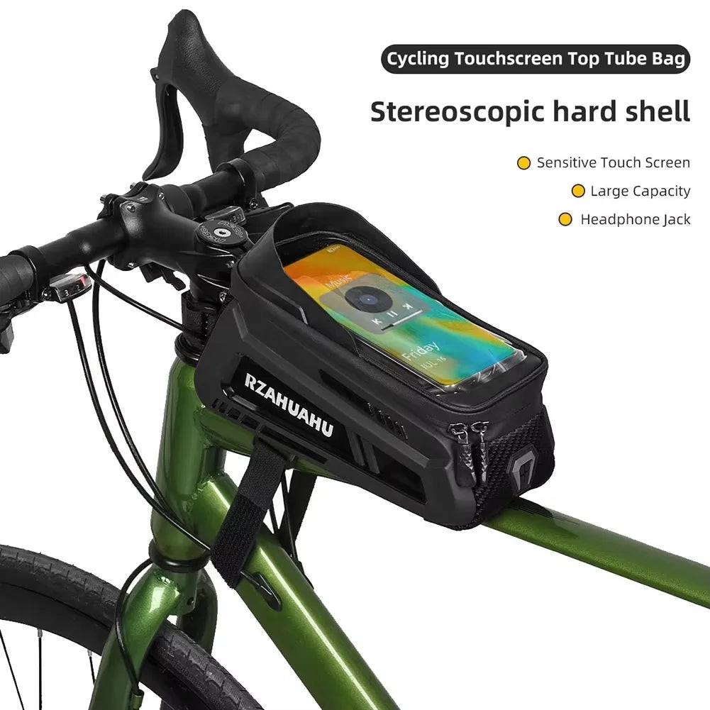 Bicycle Frame Bag — Touchscreen Phone Holder & Storage Case