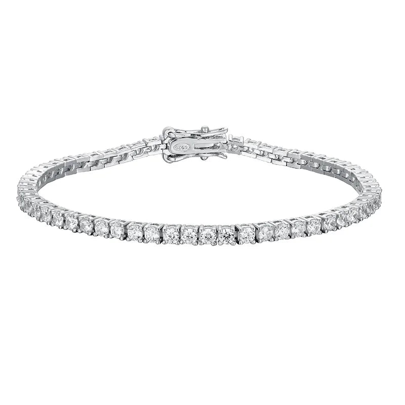 knobspin Moissanite Tennis Bracelet — 925 Sterling Silver Fine Jewelry