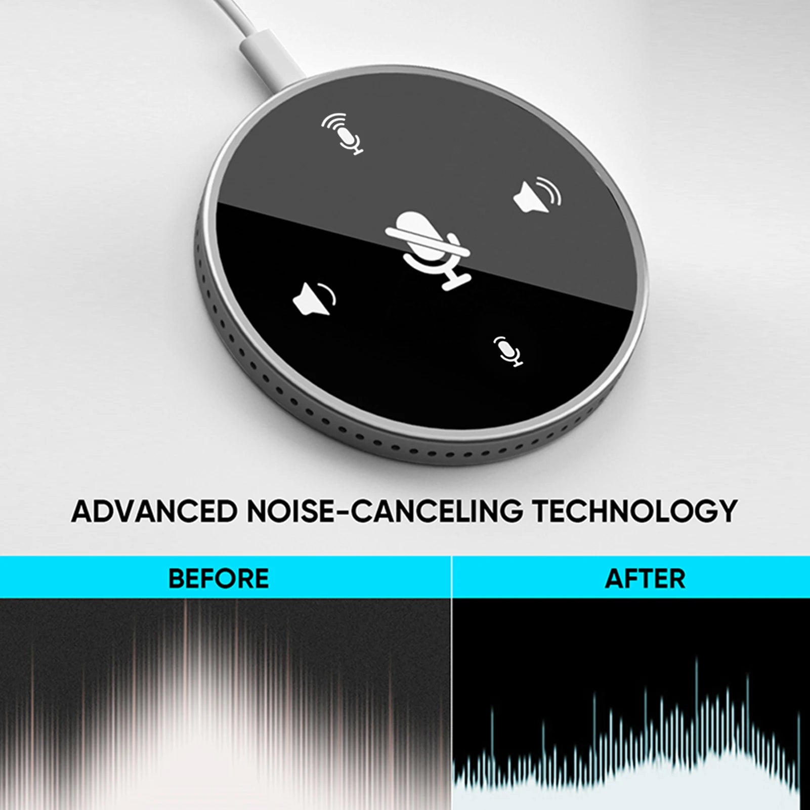 EWIND USB Conference Speakerphone — 360° Omnidirectional Desktop Microphone