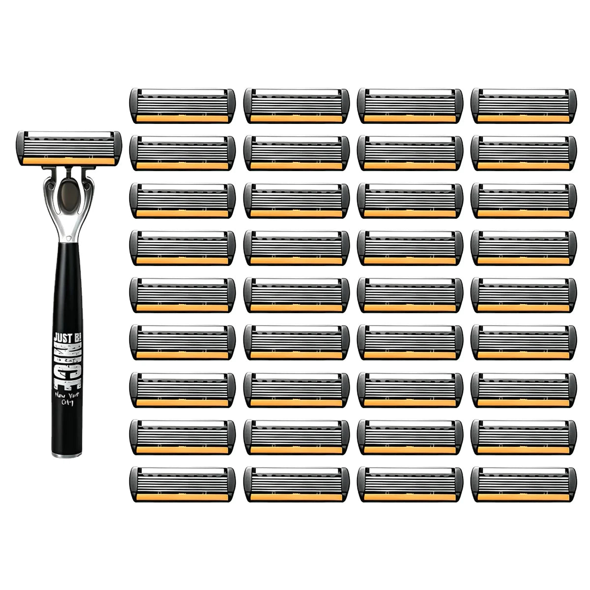 Men's Manual Safety Razor Set — 6-Layer Stainless Steel Blades with Aloe Vera