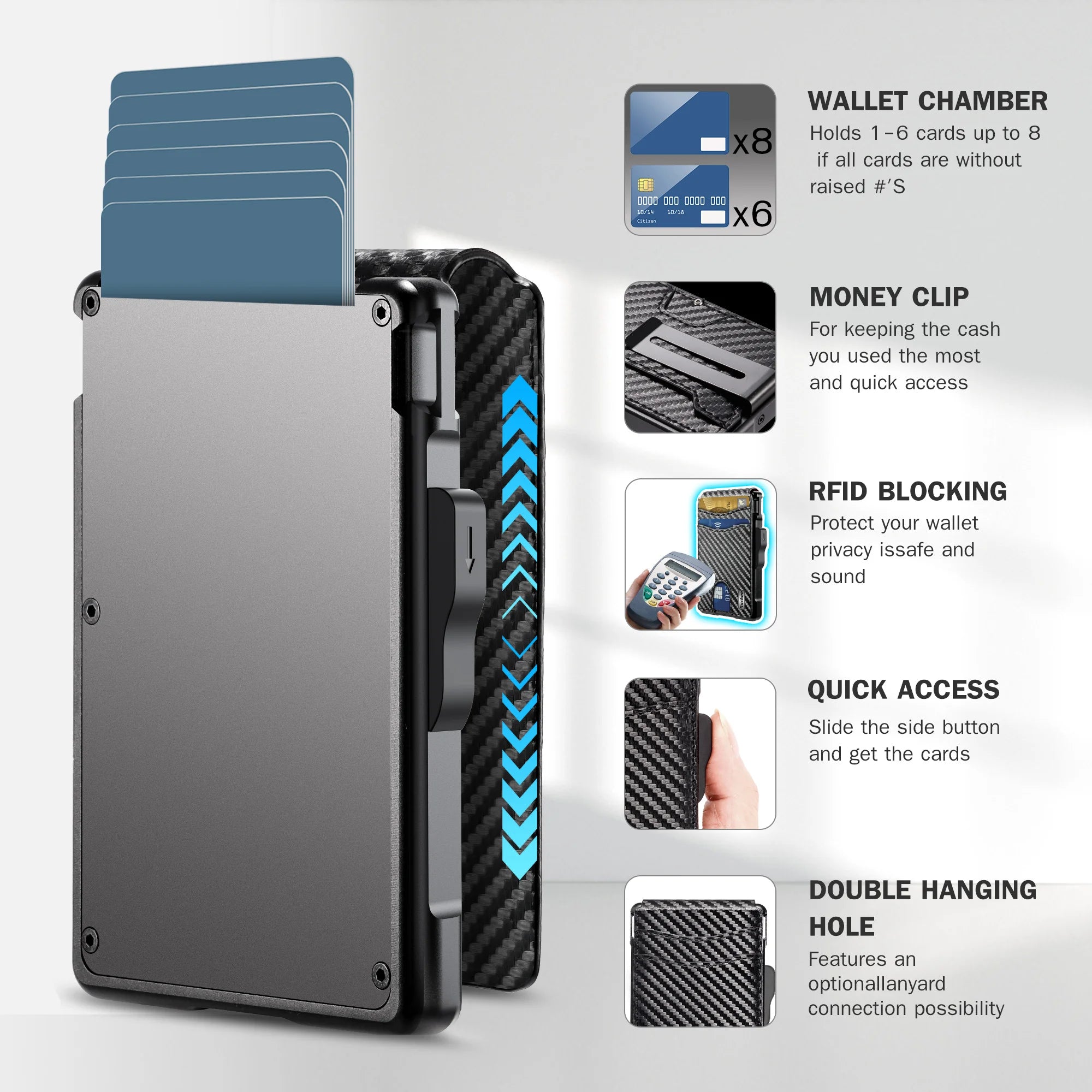 Minimalist Men's Wallet — Slim RFID Blocking Design with Money Clip