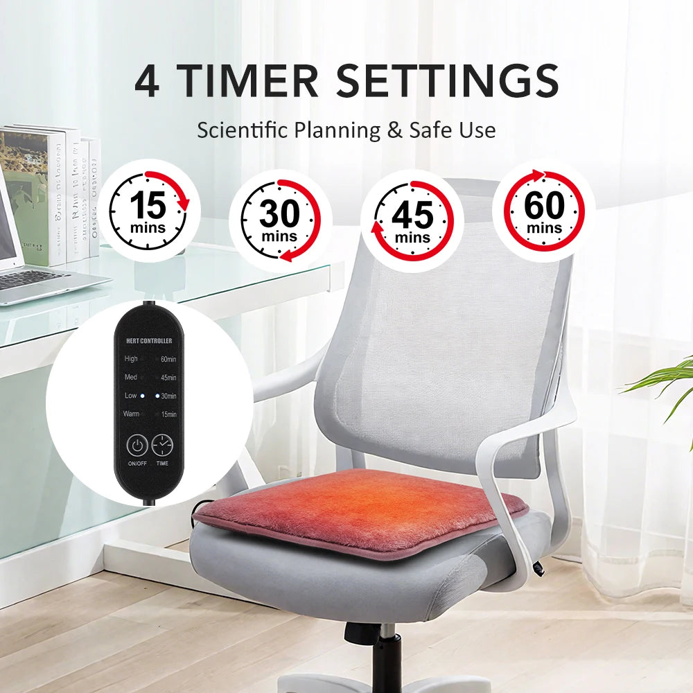 AFDEAL Heated Seat Cushion — USB Warming Chair Pad with 4 Heat Levels