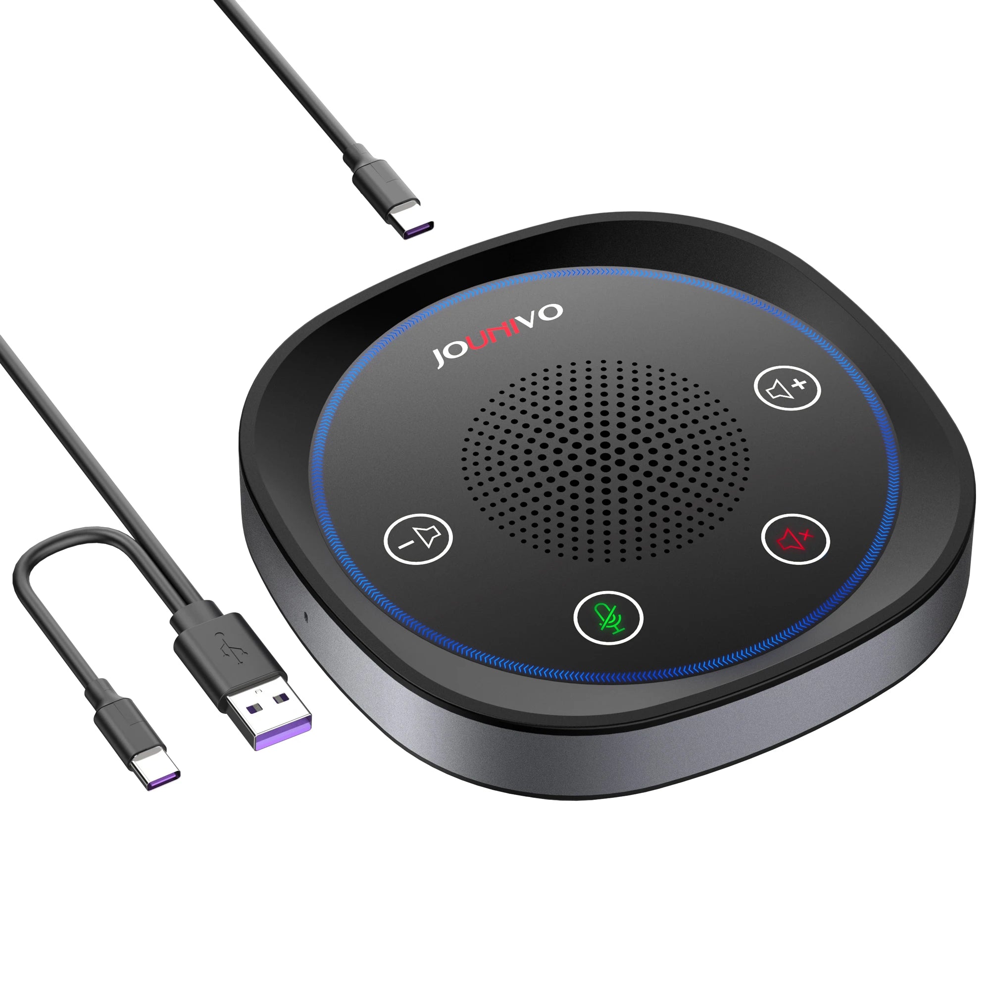 JOUNIVO USB Conference Speaker Microphone — Omnidirectional Wired Mic for Laptops
