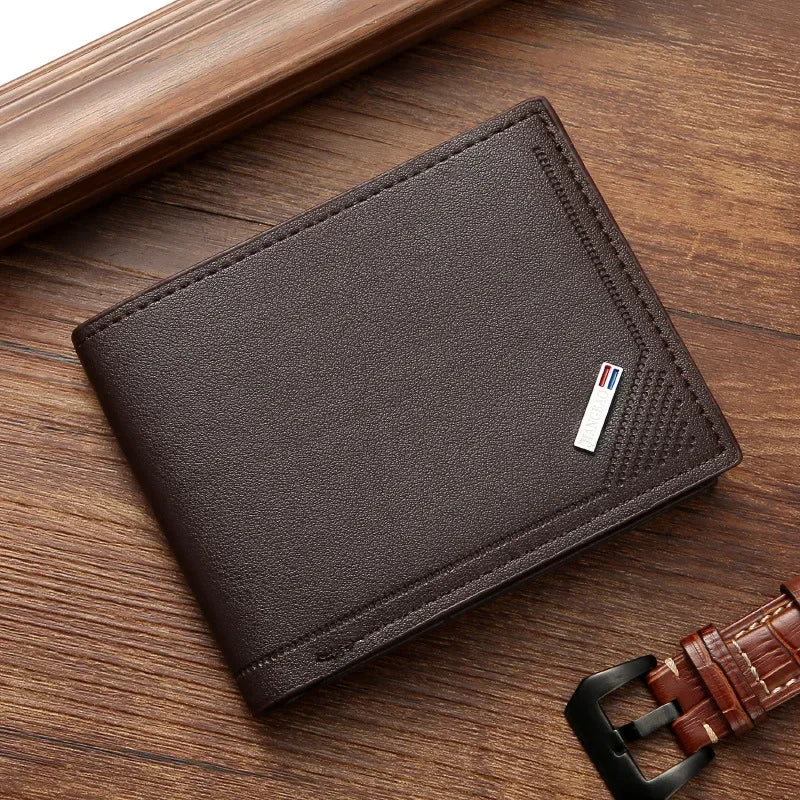 Men's Minimalist Leather Wallet — Slim Foldable Design for Daily Use