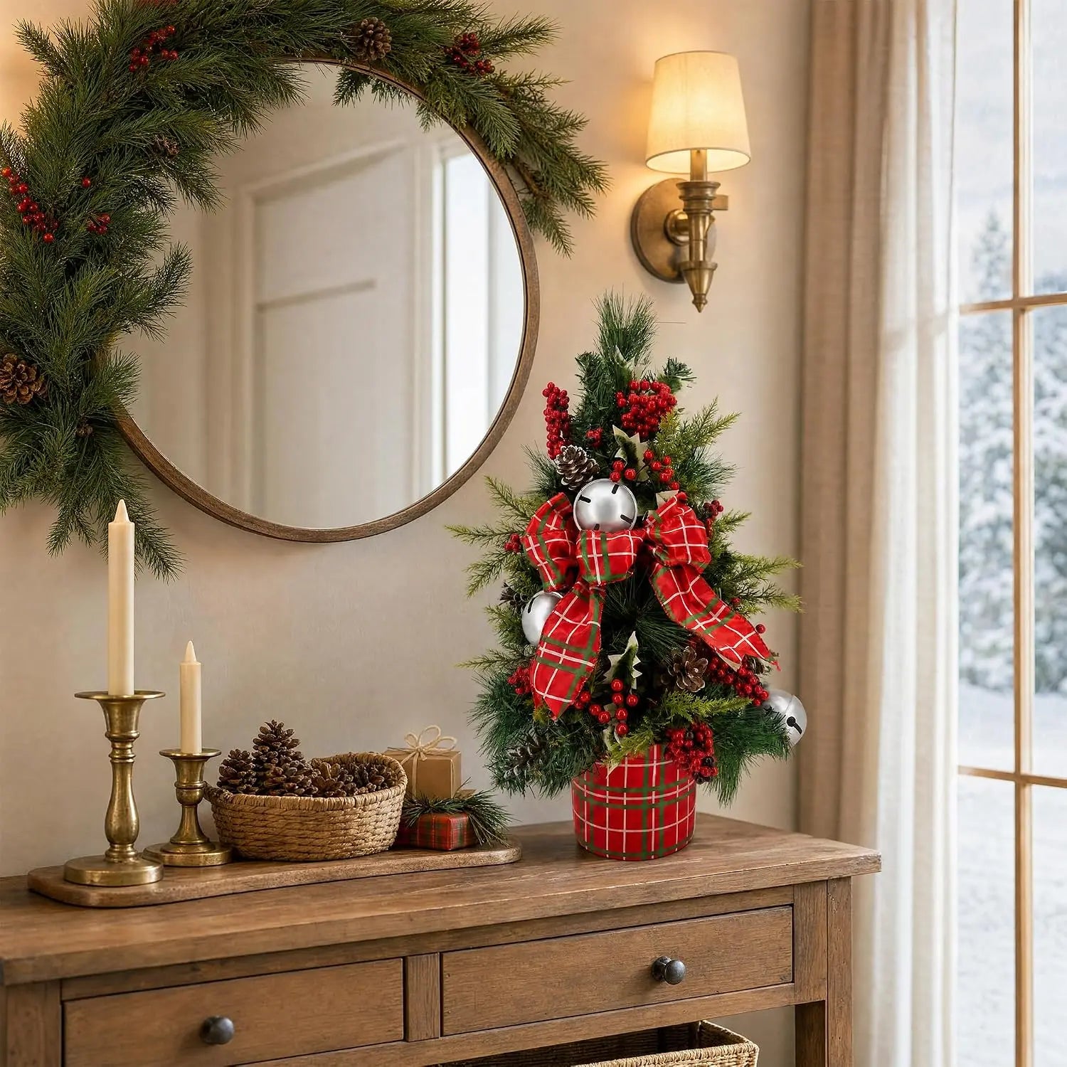 Garvee Mini Tabletop Christmas Tree — Pre-Lit LED Holiday Decor
