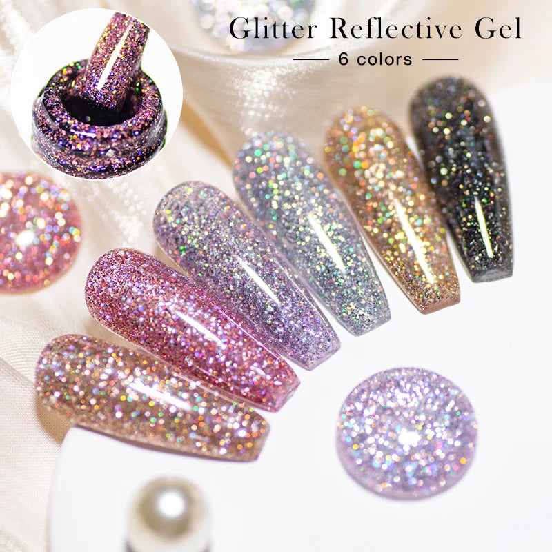 Mtssii Reflective Glitter Gel Nail Polish — Sparkling Holographic Effect