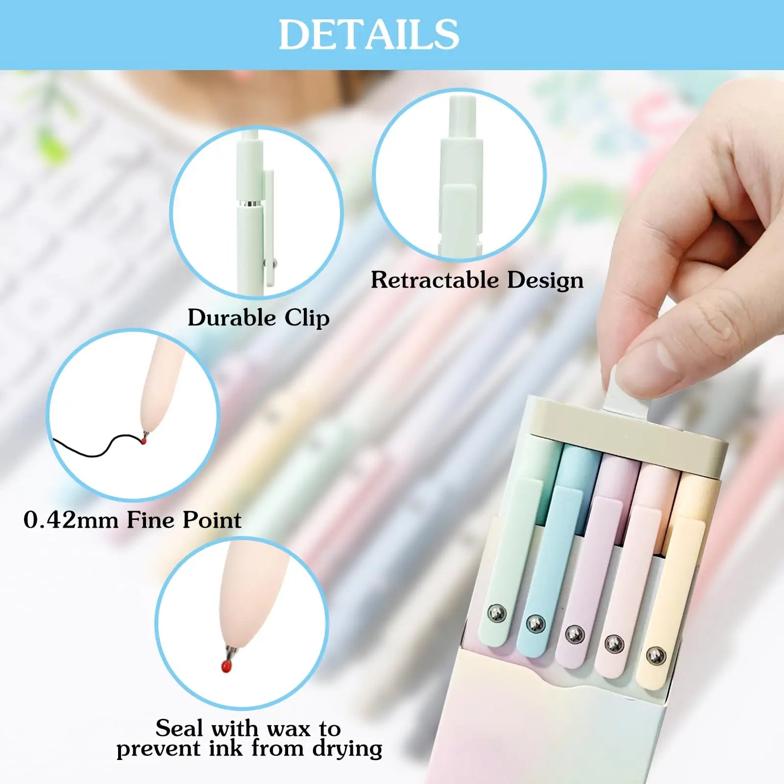 Gel Pen Set with Refills — Smooth Writing Fine Tip Pens, 25 Pack