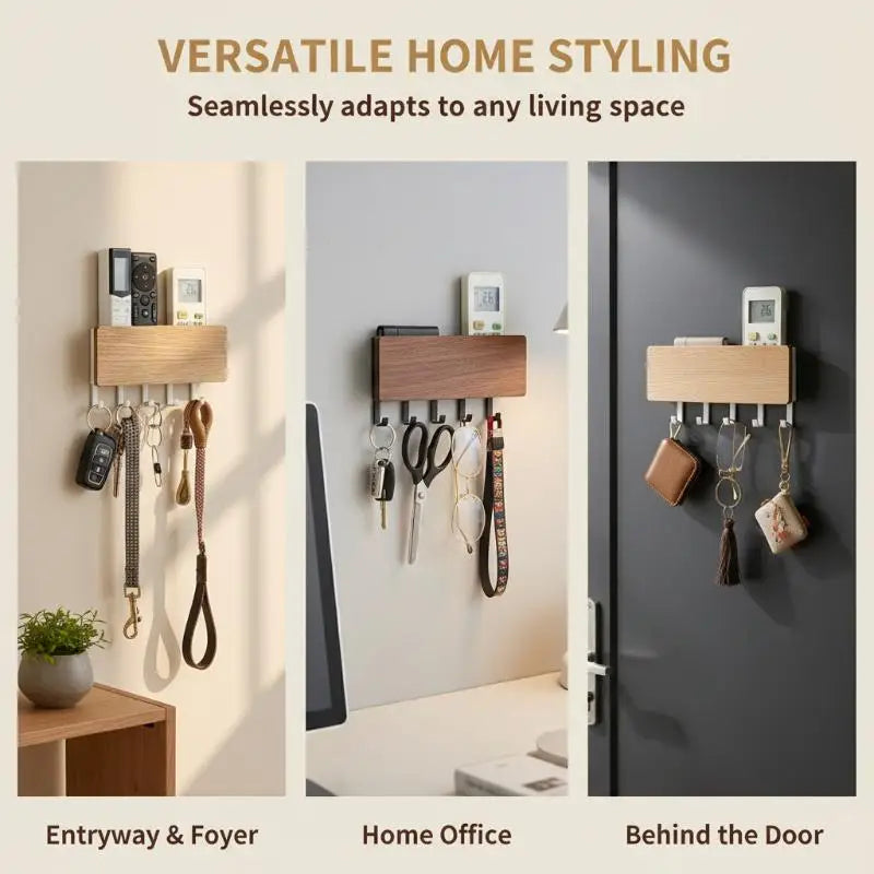Wall-Mounted Key and Mail Organizer — Space-Saving Entryway Storage Rack