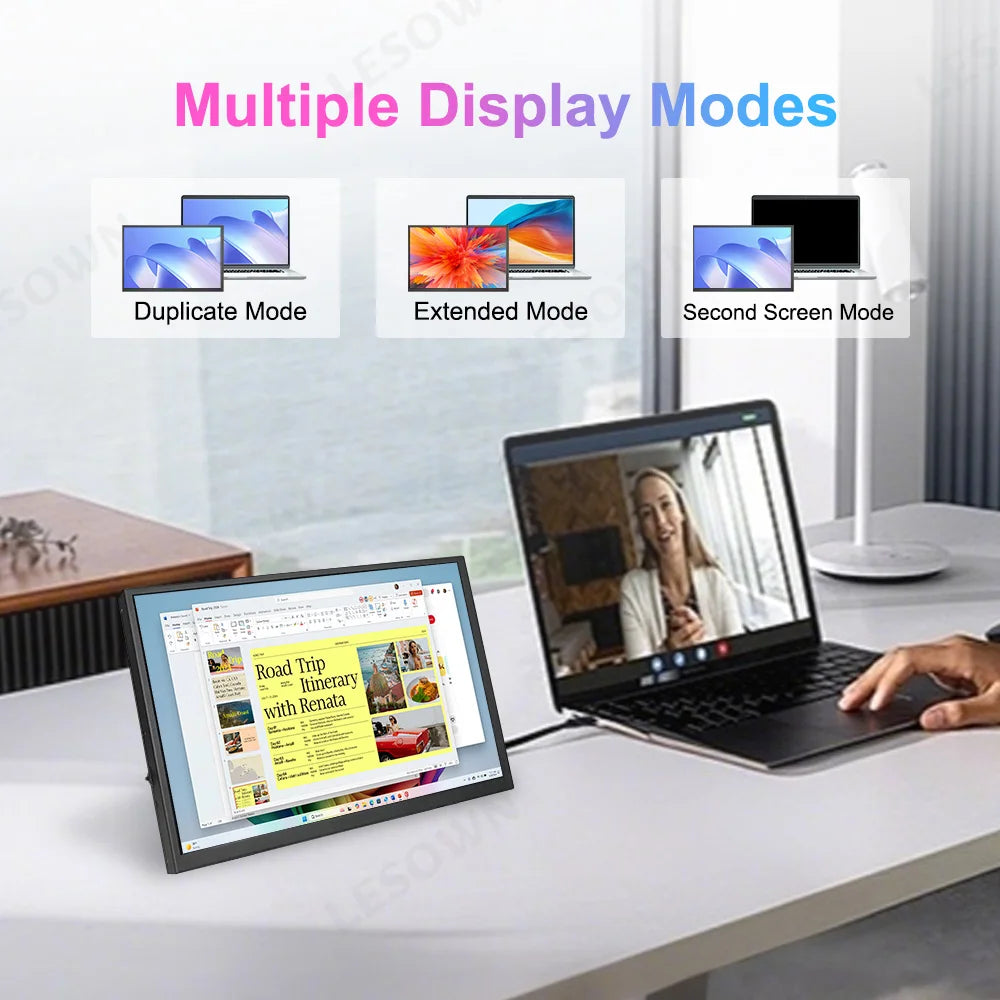 lesown 10.1-Inch Portable Monitor — Compact IPS Second Screen for Laptops