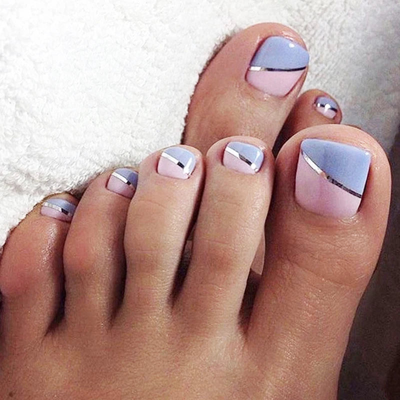 YADORNOS Press On Toenails — French Style Artificial Foot Nail Tips