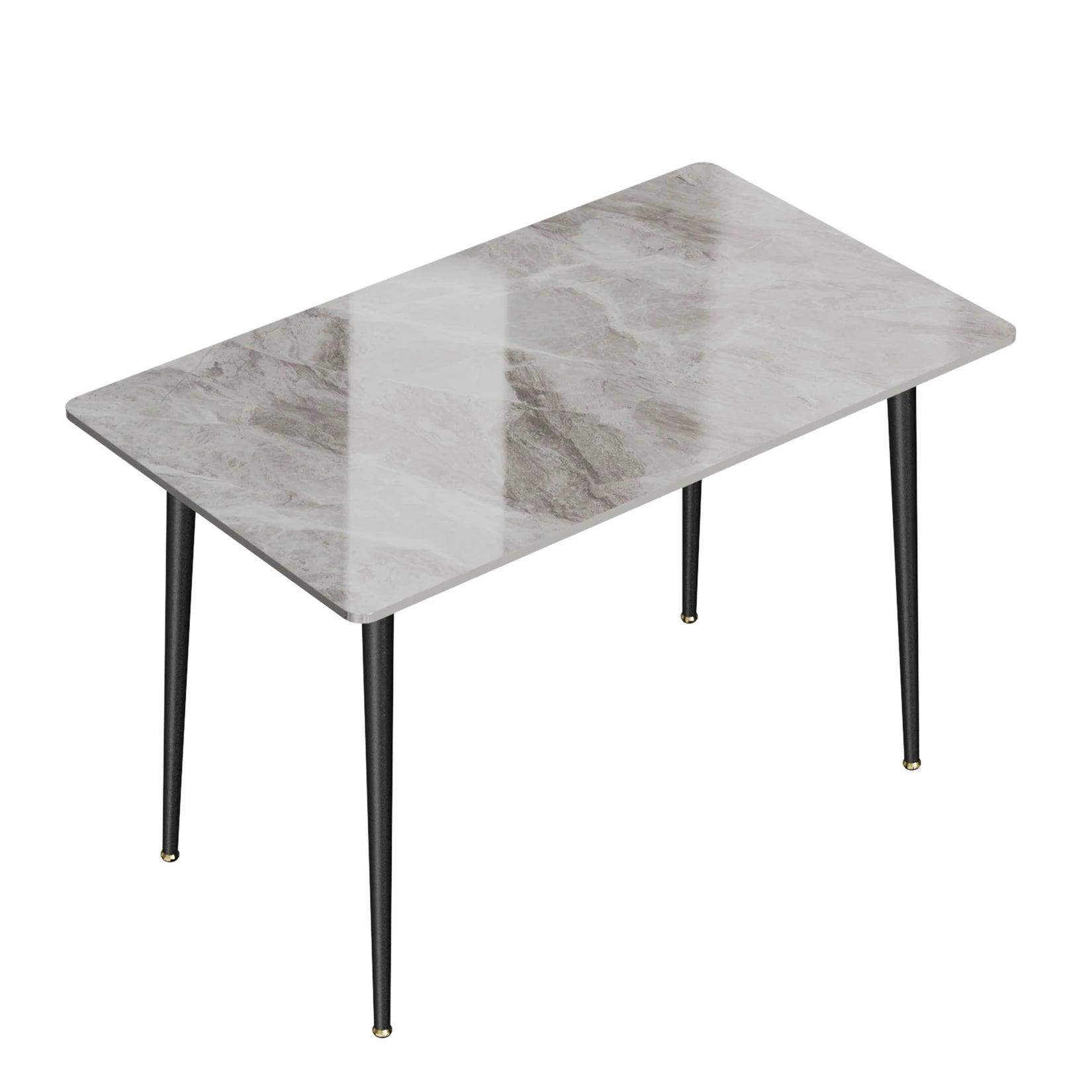 Modern Marble Dining Table — High Gloss Rectangular Kitchen Island Surface