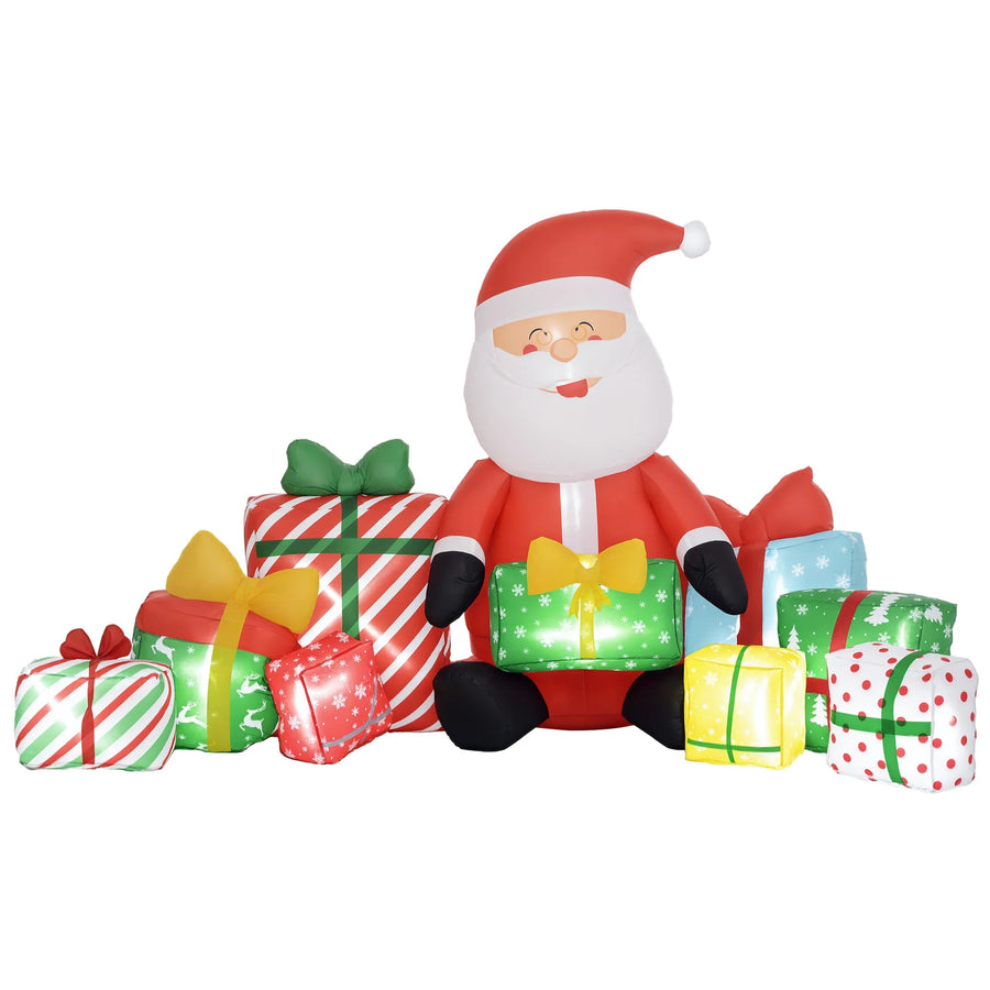 Outsunny Inflatable Santa Claus with Gift Boxes — Festive Outdoor Holiday Decor