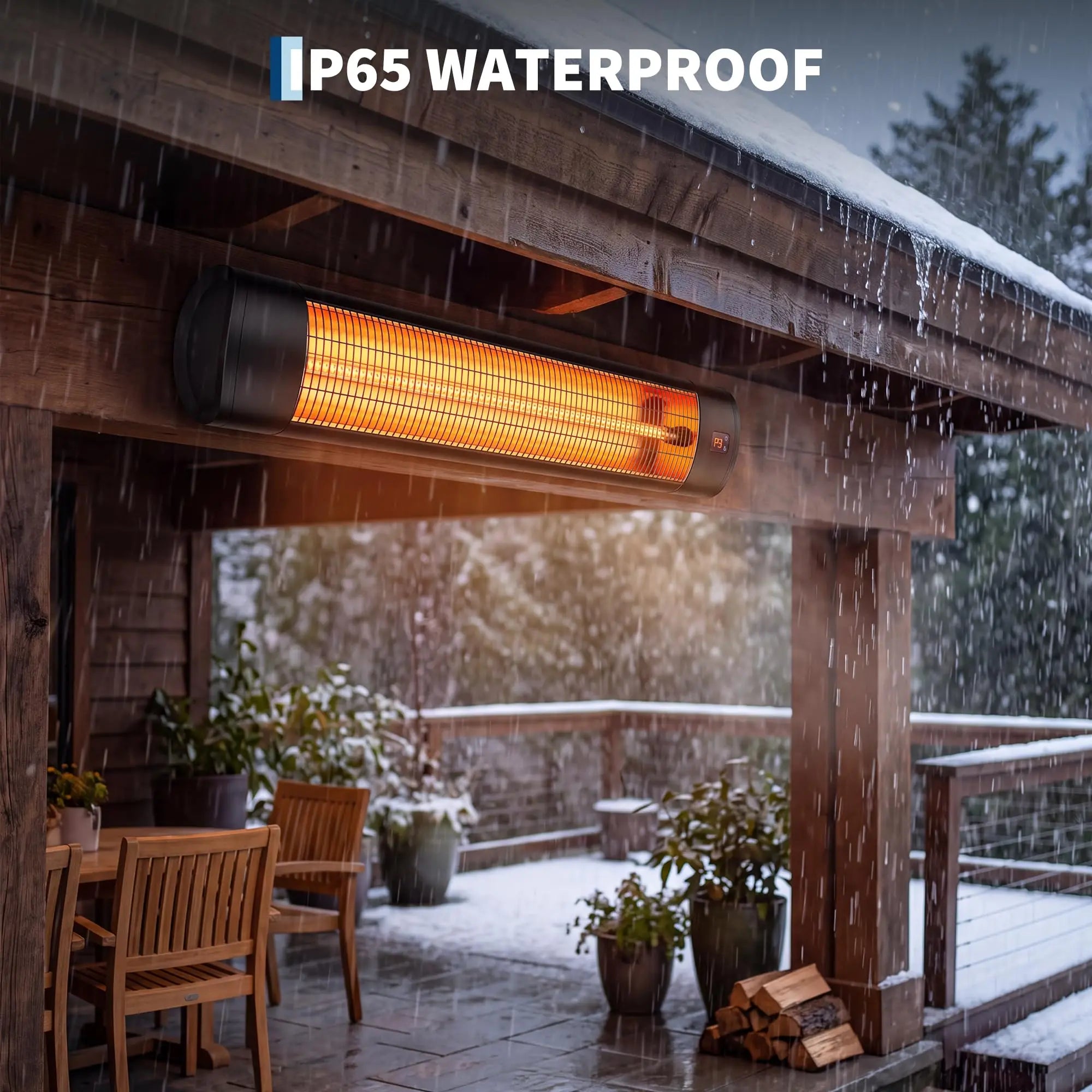 HiMISS 1500W Carbon Fiber Infrared Patio Heater — Wall Mount Electric Warmth