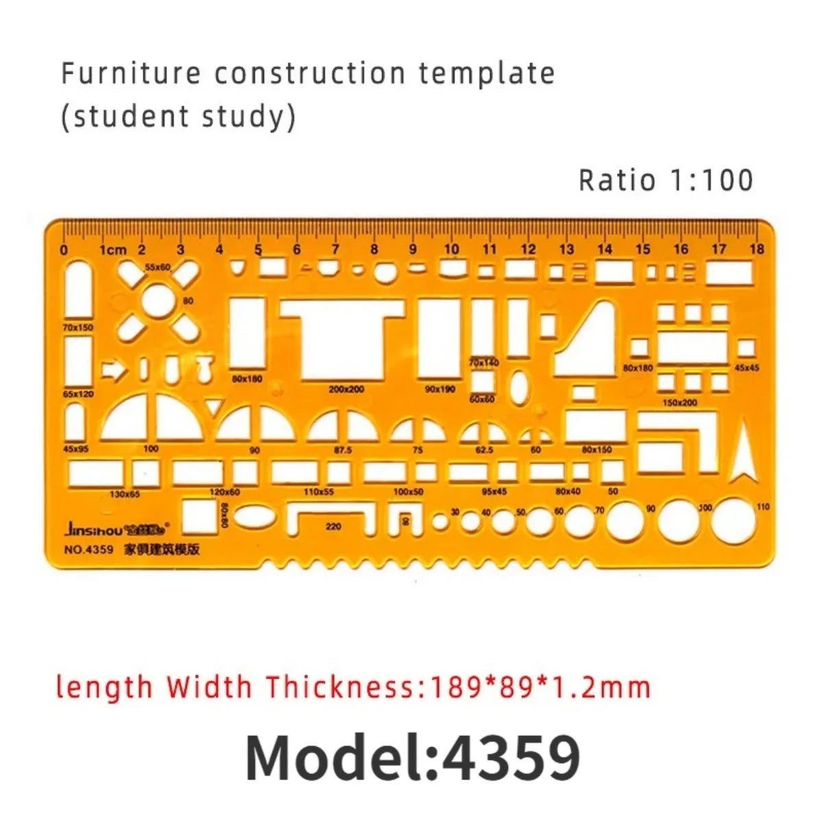 Architectural Drafting Template Set — Round and Oval Shape Rulers